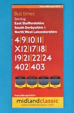 Bus Timetable - Midland Classic of Burton - Complete Network Guide - April 2014