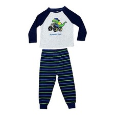 Fleece Sleepsuit Winter Pyjamas 2 Piece Dinosaur PJs Primark 18-24 Months VGC