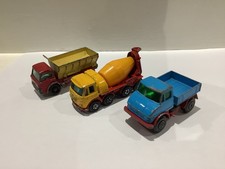 Matchbox Series die-cast vintage Truck trio - Mixer/Spreader/Unimog (T51)