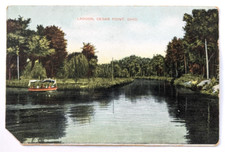 Lagoon Scene Canoe Boat Cedar