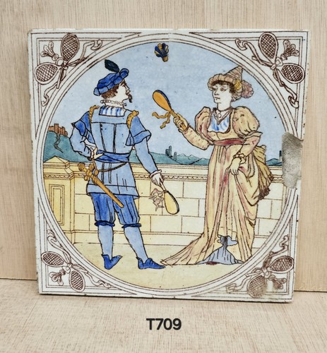 Antique inch fireplace tile - antique,