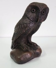 Vintage Hand Made Owl by P.J.Dutt, Wood Resin, 5" Figurine, Statue