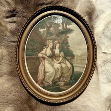 Large vintage oval - oval, framed