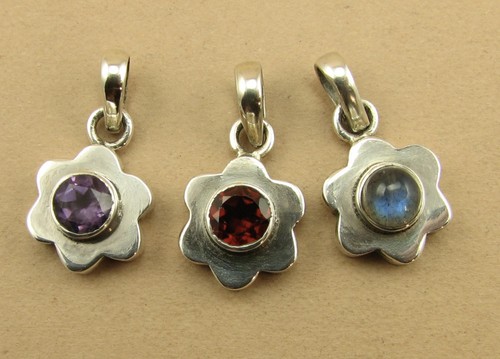 Flower pendant sterling - pendant.,