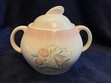 1930s Susie Cooper Pink Dresden pattern art deco twin handled sugar bowl