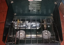 Coleman 424 two burner camping/fishing stove unleaded petrol/Coleman Fuel  VGC