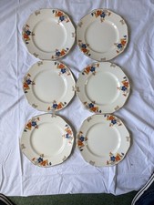 6 X Plates Scotch Ivory B.P.Co Ltd Leaf Design approx 9.75” Diameter