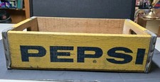 vintage YELLOW wooden pepsi