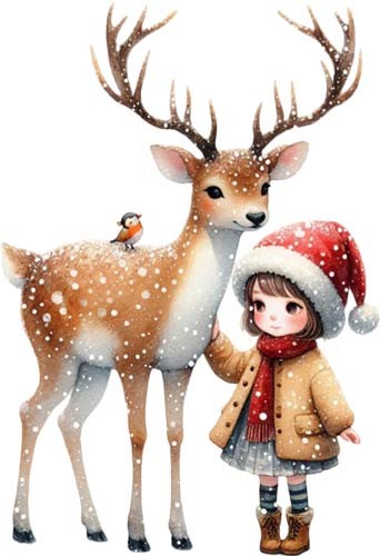 Colourful christmas stag deer - christmas,
