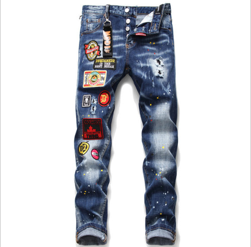 Men washed denim trousers - men's,