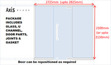 NEW FULL KIT 10mm Toughened OFFICE Glass Partition with Door 2120mm(h)x2725mm(w)