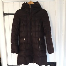 Zara Basic Duck Down/Feather Long Brown Coat Womens Xs