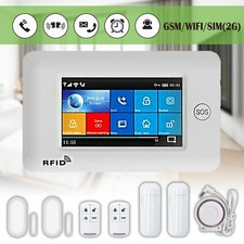 Wireless GSM WiFi Burglar Alarm System for Home Security, Full Touch App Alerts