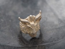 Original Memento Mori Baphomet Design, Silver Covered Ring - Knights Templar