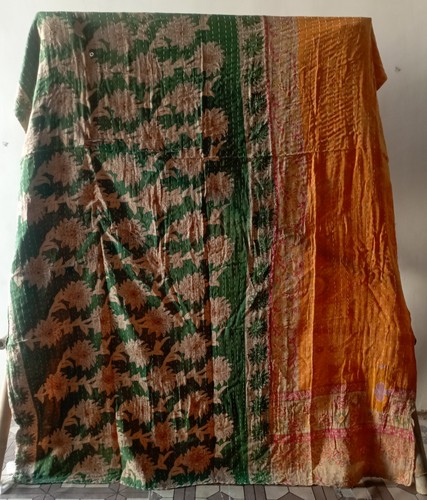 Vintage kantha quilt throw - kantha,