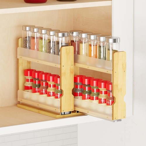 Spaceaid bamboo pull out spice - bamboo,