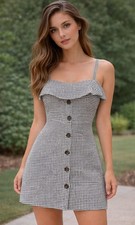100% Cotton Gingham Dress Size