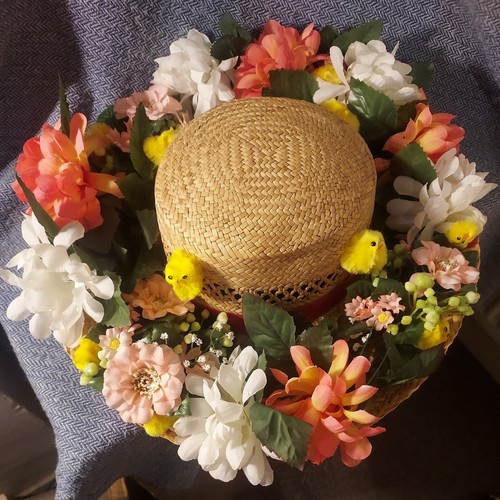 Handmade floral easter bonnet - handmade,