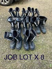 VOLKL Ex German Fireman Safety Boots Job Lot X 8 Pairs Grade 2 Surplus Steel Toe