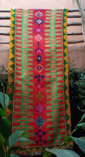 Vintage Moroccan wool Berber Boucherouite rag rug runner 290 X 115 cm