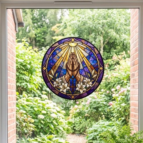 Praying hands rosary stained - praying,