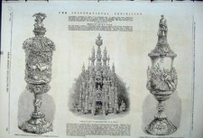Original Old Antique Print