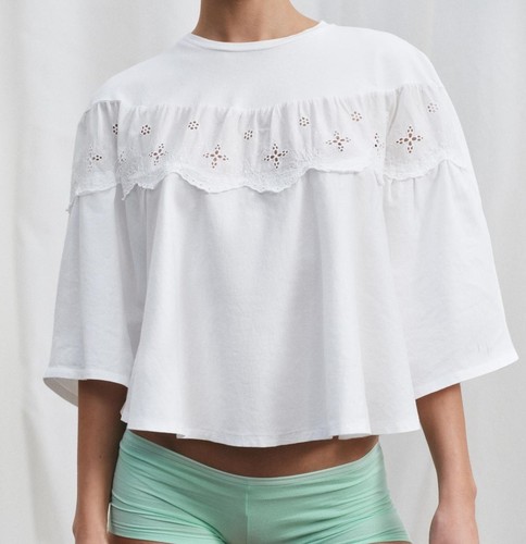 Zara 100 cotton white - zara, cutwork