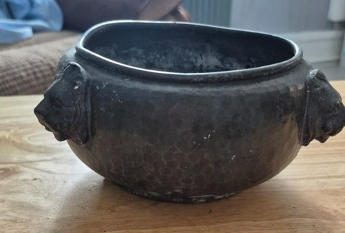Antique hammered pewter