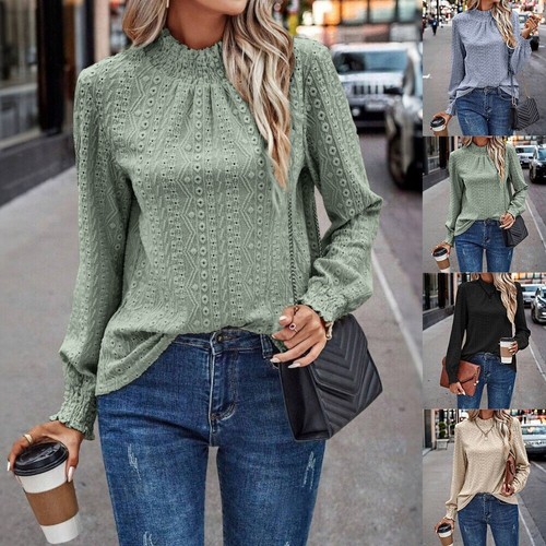 Women lace high neck tops - women,
