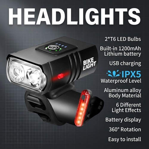 Led mountain bike light usb - led,