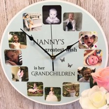 Personalised Custom MDF Wall Clock Any Photo/Logo/Text/Image LASER CUT MDF