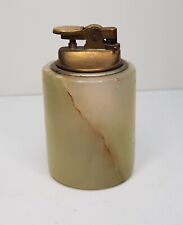 VINTAGE ONYX STONE BASE TABLE GAS CLAW CIGARETTE LIGHTER BRASS 1970s MOVIE PROP