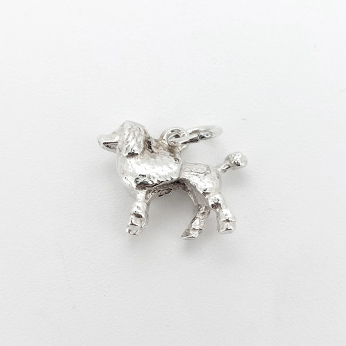 Vintage silver poodle dog - silver,