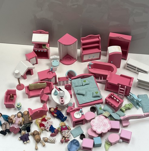 Wooden dolls house furniture - wooden,