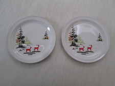 Alfred Meakin dessert plates in the Enchanted Forest / red stag design x 2