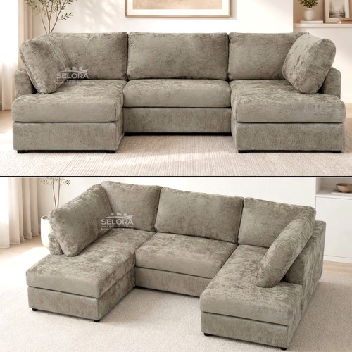 Beige shape corner - beige, sofa