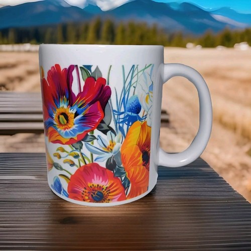Colourful poppy print - colourful, print-
