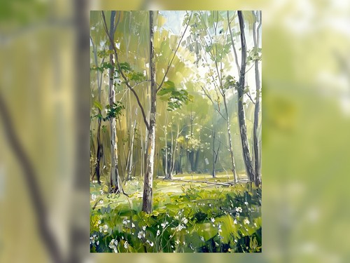 Bright woodland forest oil - bright,