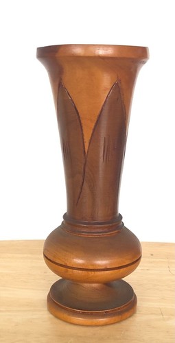 Vintage wooden vase - vintage, tall