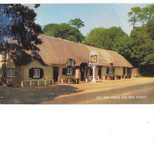 postcard - new forest -  the cat and fiddle inn