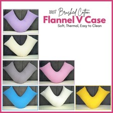 Flannel V Pillowcases Covers 100% Brushed Cotton V Pillow Cases Washable74x34cm