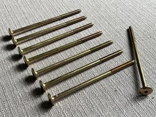 Set of 8 Long Furniture Connector Bolts – Hex Socket Head – 133mm Brass Tone