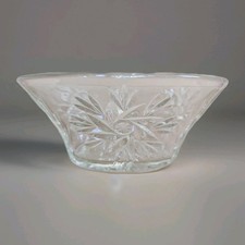 Vintage Clear Cut Glass Bowl Fruit Salad Dish 