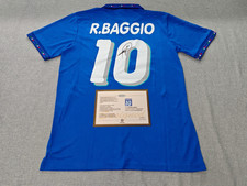 Roberto Baggio PRINTED AUTOGRAPH - Italy 1994 Home Jersey (Fan Version)