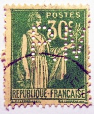 French stamp 1932 30c deep