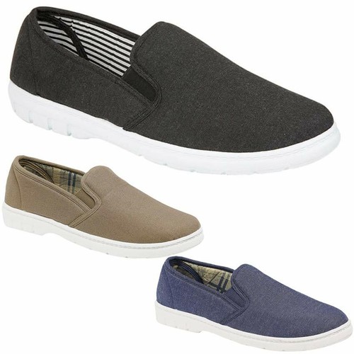 Mens canvas shoes slip - slip, on