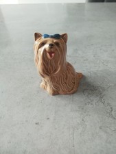 Vintage Beswick Yorkshire Terrier  Blue Bow Ribbon Laughing  Model 2102