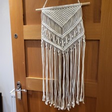 Hand Made Macrame Wall Hanging And Plant Pot Hanger Boho Wall Decor.