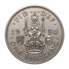 1950 UK One Shilling Coin -