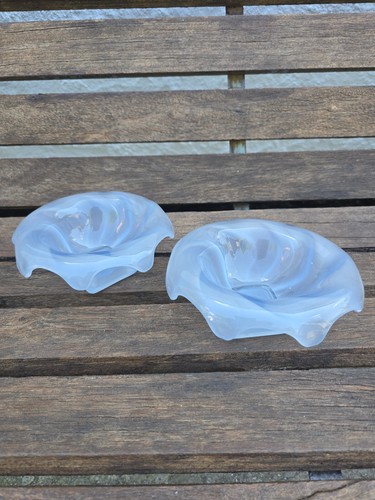 Pair blue frosted glass - frosted,